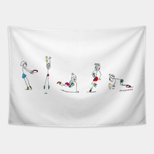 Rugby stick figures Tapestry