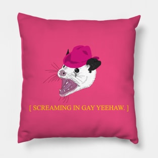 Screaming In Gay Yee Haw Possum Pillow