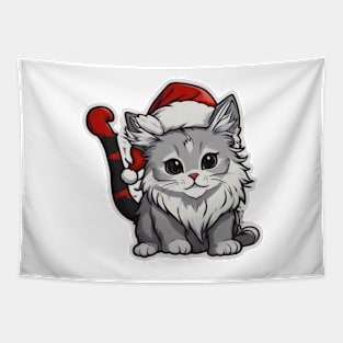 Santa cat Tapestry