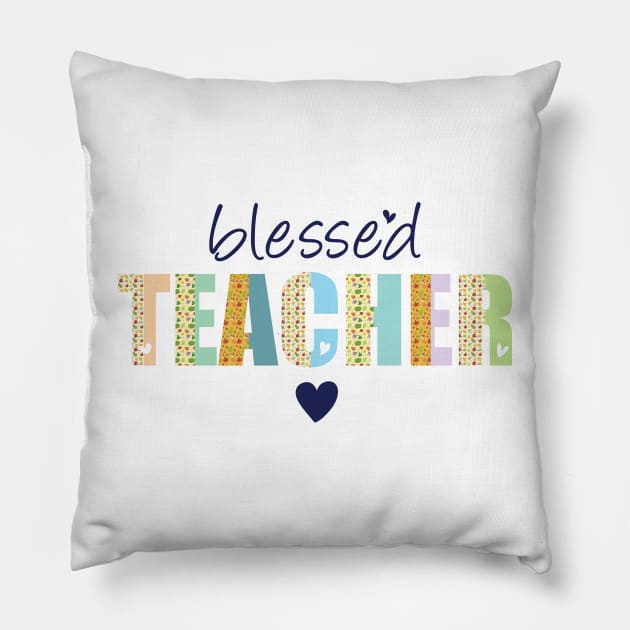 blessed teacher - thankgiving - fall autumn Pillow by artdise