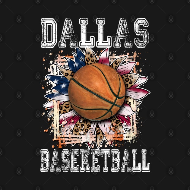 American Flag Personalized Dallas Proud Name Basketball by Irwin Bradtke