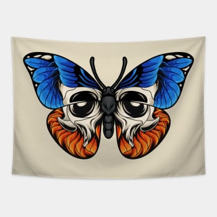 butterfly skull Tapestry