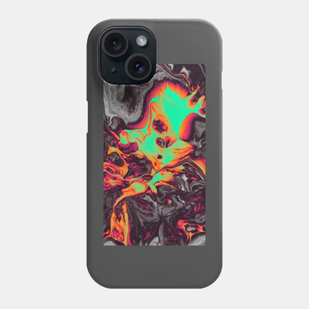 Neon Green & Orange Pattern Phone Case by Alexander S.