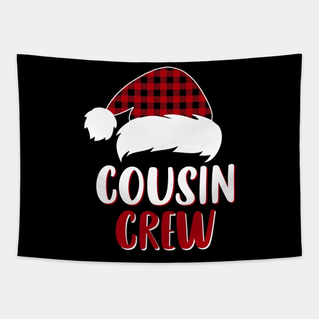 Cousin Crew Red Plaid Santa Hat Family Matching Christmas Pajama Tapestry by Sincu