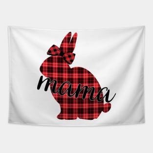 Cute Plaid Print Flannel Bunny Mama Pattern Easter Rabbit Mom Gift Tapestry