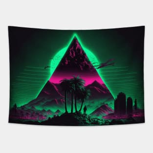 Synthwave Aesthetic Eye Of The Illuminati Tapestry