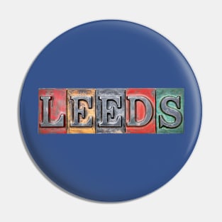 Leeds - Vintage AI Generated Street Sign Pin