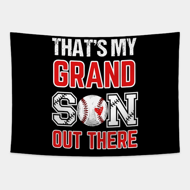 Women's Baseball Grandma That's My Grandsons Out There baseball mom Tapestry by Emouran