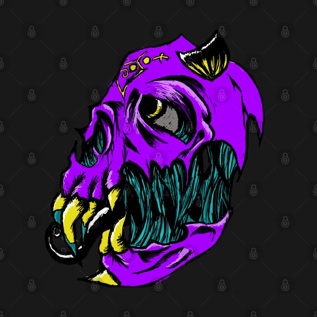 Regal Purple Demon Skull by PoesUnderstudy