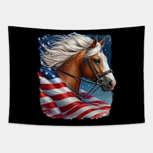 Patriotic Horse American Flag Horseback Riding Western Farm Tapestry