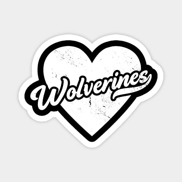 Vintage Wolverines School Spirit // High School Football Mascot // Go Wolverines Magnet by SLAG_Creative