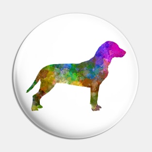 Slovakian Hound in watercolor Pin