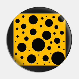 black polka dots on yellow background Pin