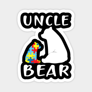 Uncle Bear Tshirt Bear Sitting And Resting Autism Awareness Magnet