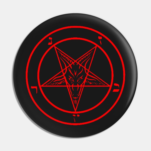 Black with Red Baphomet Pentagram of The Church of Satan Pin by hclara23