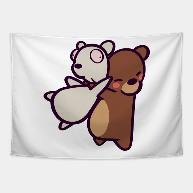 Grizzly Bear Hug Tapestry by ThumboArtBumbo