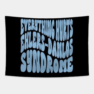 Everything Hurts Ehlers-Danlos Syndrome Awareness Retro Blue Tapestry