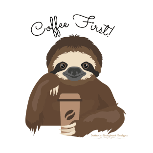 Sloth Drinking Coffee T-Shirt