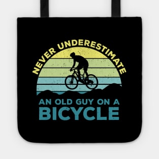 Never Underestimate An old Guy On A Bicycle - Christmas Gift Idea Tote