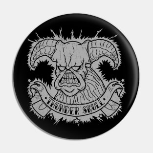 Thunder skull - gray ink Pin