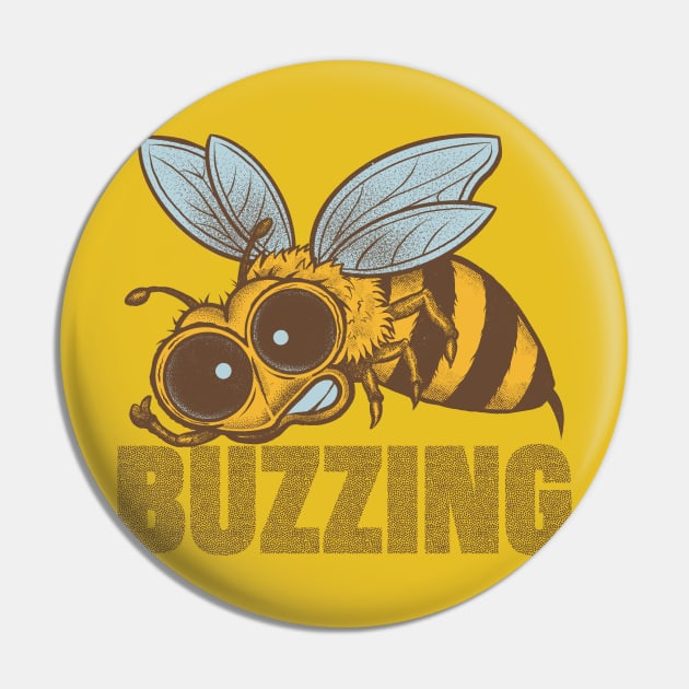 Happy Buzzing Bee Pin by RGB Ginger