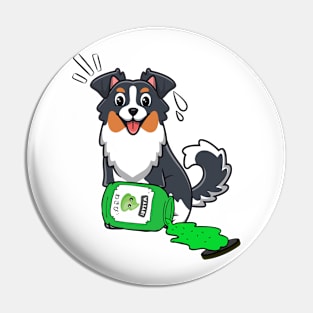 Funny collie Dog Spilled Wasabi Sauce Pin