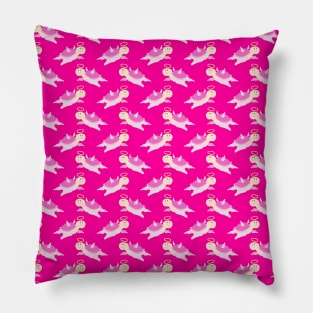 Pink Angel Turtle Pattern Pillow