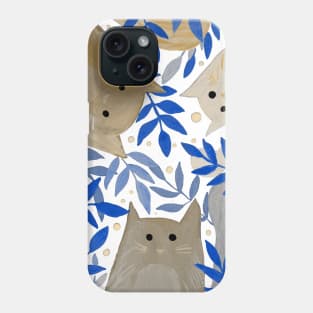 Cats and branches - blue and yellow Phone Case