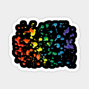 Rainbow Splatter Black Magnet