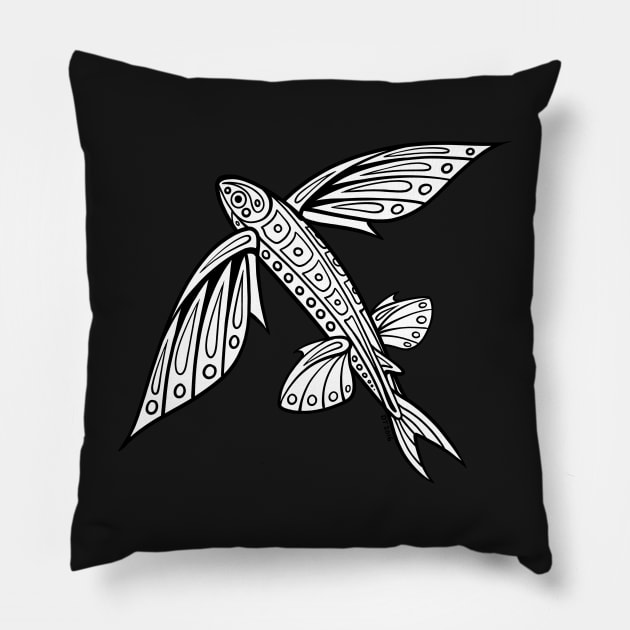 Native Inspired Flying Fish Pillow by DahlisCrafter