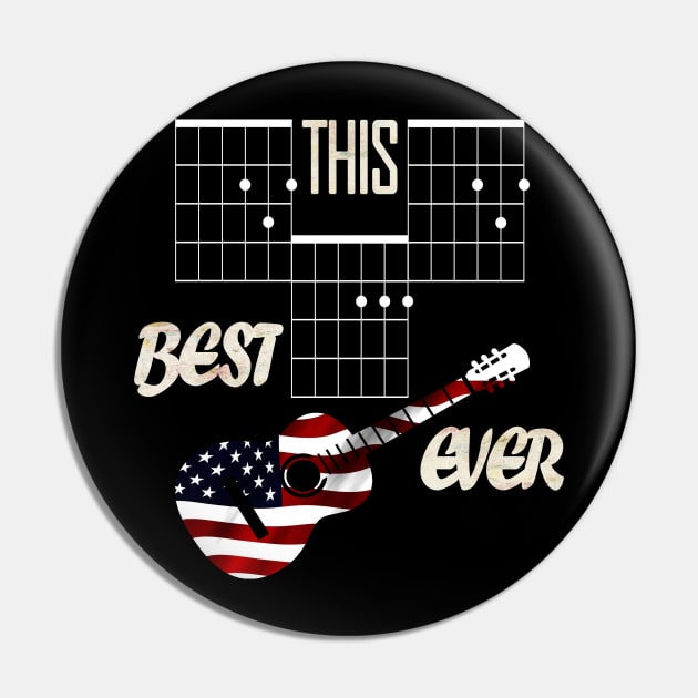 Chord guitar gift This note best ever guitar T-shirt flag Pin by salah_698