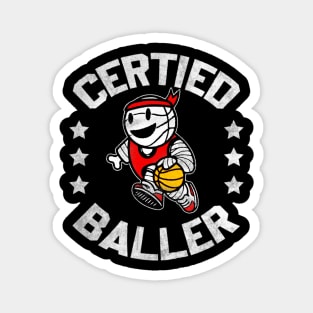 Certified Baller Cute Kawaii Basketball Design Magnet