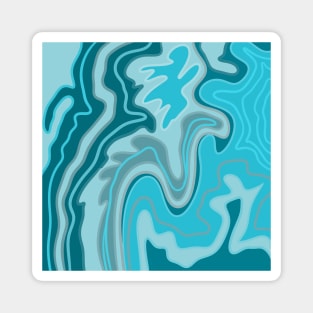 Abstract blue waves Magnet