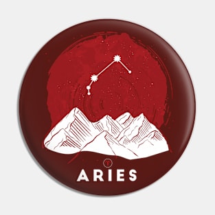 Retro Aries Zodiac Sign // Vintage Astrology Pin