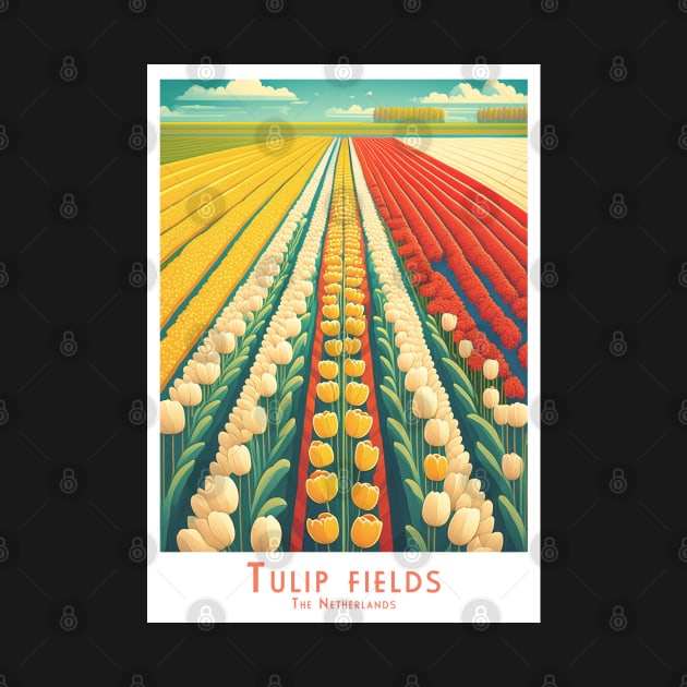 Vinatge Retro Vibrant Tulip Fields Poster by POD24