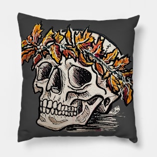 Autumn Skull Pillow