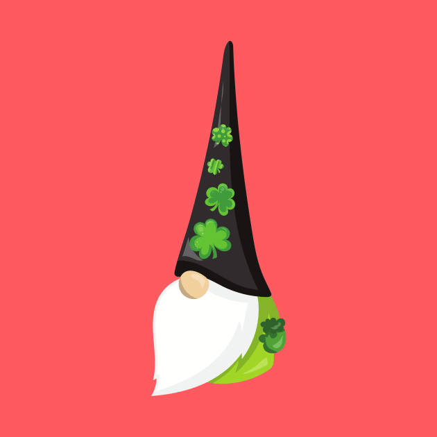 Saint Patrick's Day Gnome, Cute Gnome, Clovers by Jelena Dunčević