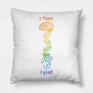 I Think I Feel Brain DNA Heart Pillow