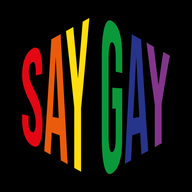 Say Gay (Rainbow Hexagon) by n23tees