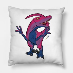 Bilociraptor (scaled) - Bisexual Pride Pillow