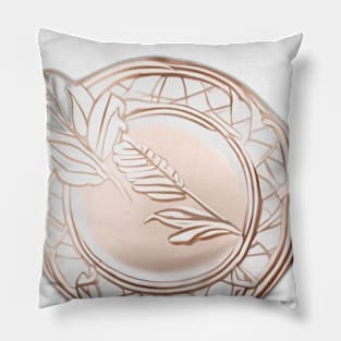 Elegant Rose Gold Botanical Emblem No. 781 Pillow