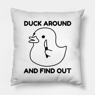 Duck Around and Find Out - Violent Cute Duck with a Knife Pillow