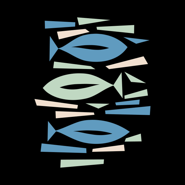 Retro Abstract Fish by Rebelform