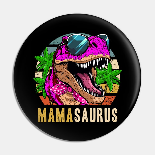 Mama Saurus Women Mother's Day T-Rex Dinosaur-Themed Party Pin by Acroxth