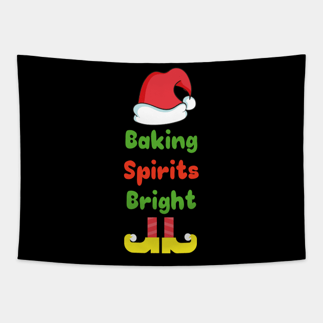 Elf - Baking Spirits Bright Christmas Baking Tapestry by ScrewpierDesign