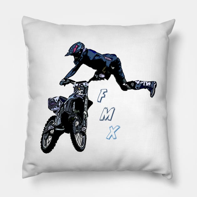 MOTOCROSS FREESTYLE Pillow by rickylabellevie