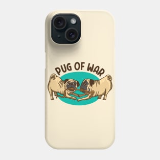 Pug of War // Funny Pug Cartoon Phone Case