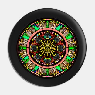 Beautifull colorfull  stained glass pattern sticker Pin