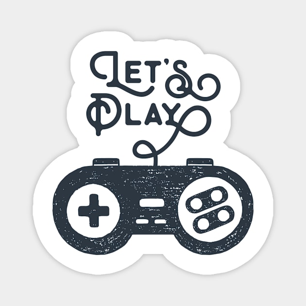 Let's Play. Joystick. Motivational Quote. Fun Magnet by SlothAstronaut