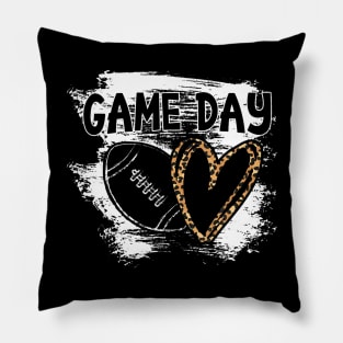 Football Game Day Leopard Cheetah Game Day Football Pillow